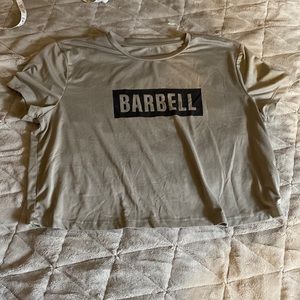 Barbell crop top workout tee Large